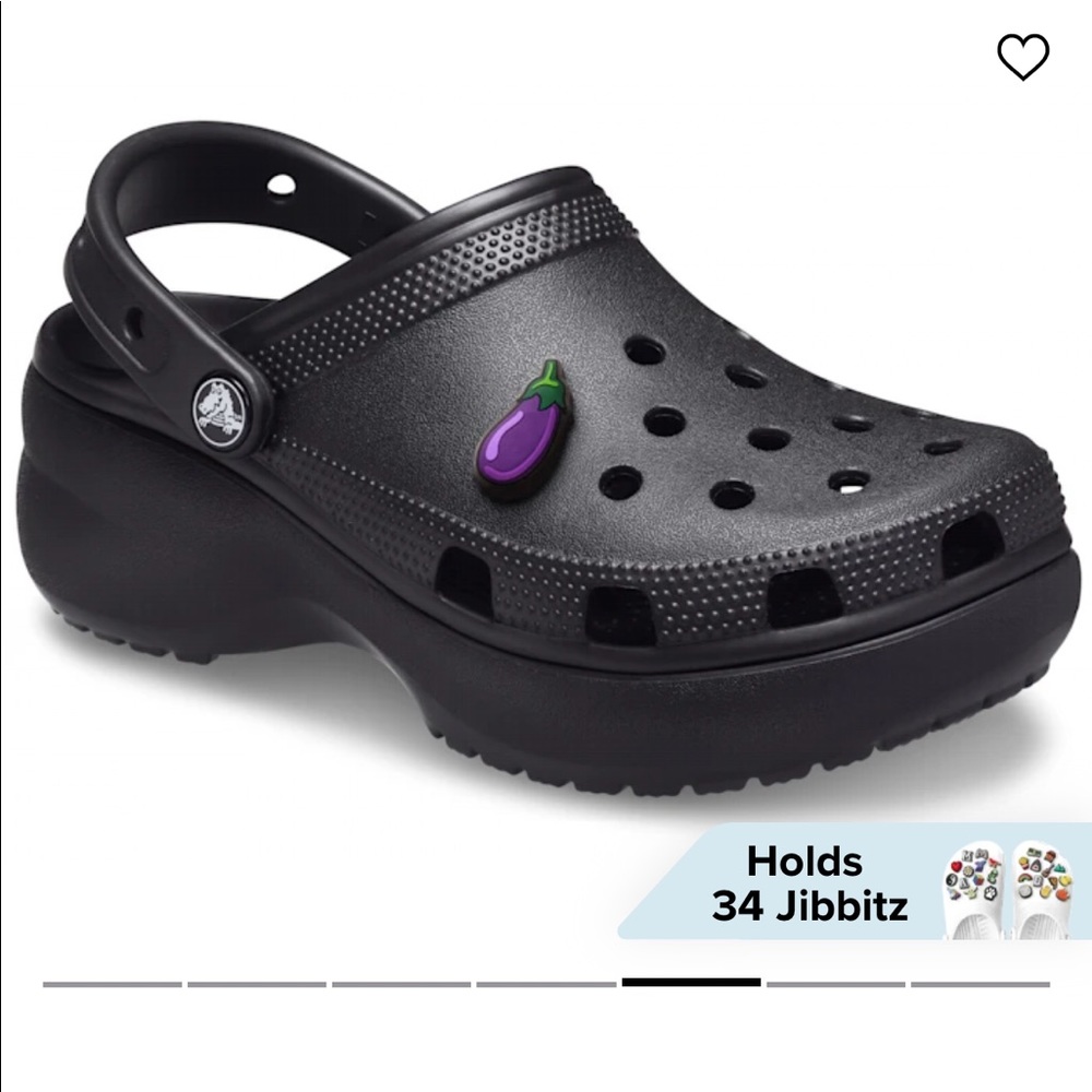 Black platform crocs